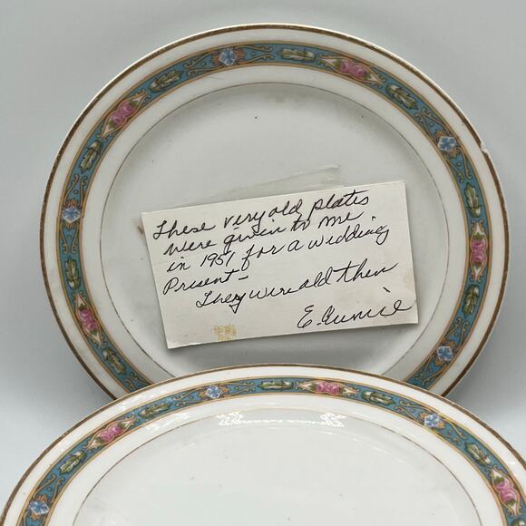 Antique Limoges Charles Martin Dessert Plates - Wedding Gift Note France - Picture 11 of 11